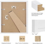puthiac Picture Frame, White 8x10, Natural Solid Wood, 1 Pack - Image 3