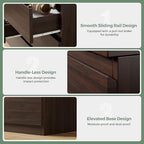Brown 9 Drawer Dresser for Bedroom,Modern Wood Dressers & Chest of Drawers with No-Handle Design, Long Dressers for Closet Living Room,Nursery,Hallway (59.06 * 32.28 * 14.57 in) - Image 6
