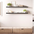 Ballucci Floating Shelves for Wall, 48" Wood Wall Shelf Set of 2, with Invisible Brackets for Bathroom, Living Room, Bedroom, Kitchen, Nursery, 8" Deep, Black - Image 6