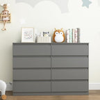 Grey Dresser for Bedroom,Modern Large 8 Drawer Dresser with Deep Drawer,Wide Storage Chest of Drawer,Wood Bedroom Storage Organizer Furniture,TV Stand for Living Room - Image 5