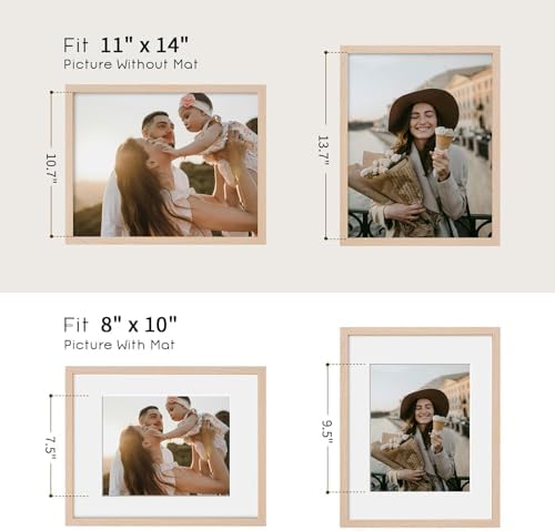 puthiac 11x14 Solid Oak Wood Picture Frame, Natural Oak, 1 Pack - Image 4