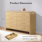 Curved Drawer Dresser for Bedroom with 8 Drawers, 54'' Wide Chest of Drawer - Image 2
