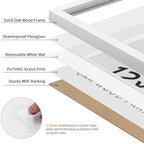 puthiac 12x12 Solid Oak Wood Picture Frame, White, 1 Pack - Image 2