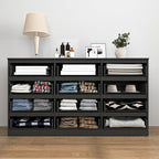 Black 12 Drawer Dresser for Bedroom,Modern Long Deep Drawer Dresser,Wood Storage Chest of Drawer, Storage Organizer Drawers for Bedroom - Image 6
