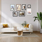 Hongkee 10x14 Picture Frame Set of 4, Made of Glass and Black Wooden Frame, Display 8x12 Pictures with Mat or 30 x 40cm Diamond Painting Art without Mat for Wall Mounting, Gallery Photo Frames - Image 6