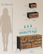 SONGMICS Dresser for Bedroom, Wide Dresser with 5 Fabric Drawers - Image 2