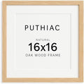 puthiac 16x16 Solid Oak Wood Picture Frame, Natural Oak, 1 Pack by PUTHIAC