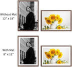 puthiac 12x18 Solid Oak Wood Picture Frames, Walnut, 3 Pack - Image 4
