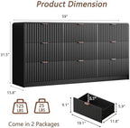 HOUROM Black Fluted Dresser for Bedroom,9 Drawer Chest,59in Wood Cabinet - Image 2