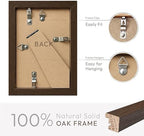 4x6 Picture Frame, Solid Oak Wood 4x6 Picture Frames with Mat to 3x5 - Image 4