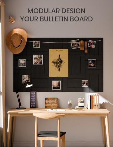 Fluxynara 36" x 24" Large Felt Bulletin Board, Black - Image 6