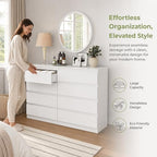 White 8 Drawer Dresser for Bedroom,Modern Large Dresser with Deep Drawer,Wide Storage Chest of Drawer for Closet, Bedroom Storage Furniture Drawers for Living Room - Image 4