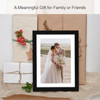 Hongkee 12x12 Picture Frame Set of 4 - Made of Glass and Black Wooden Frame, Display Square Pictures 10x10 with Mat or 12 x 12 without Mat, Desktop & Wall Collage Photo Frame - Image 5