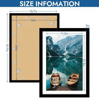 Hongkee 14x20 Frame Set of 4, 14 x 20 Black Wood Style(Mat 12x18) - Image 3