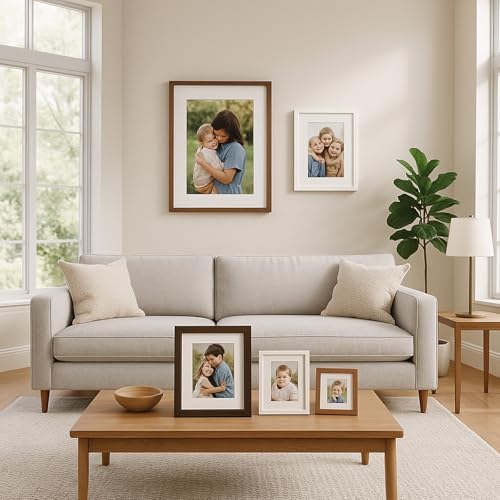 puthiac 8x12 Solid Oak Wood Picture Frames, White, 3 Pack - Image 5