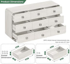 Standifurno White Dressers of 9 Drawers, Chest Dresser with Deep Drawers, Modern Dresser Closet for Bedroom, Curved Drawer with Large Storage, 57'' Wide - Image 3