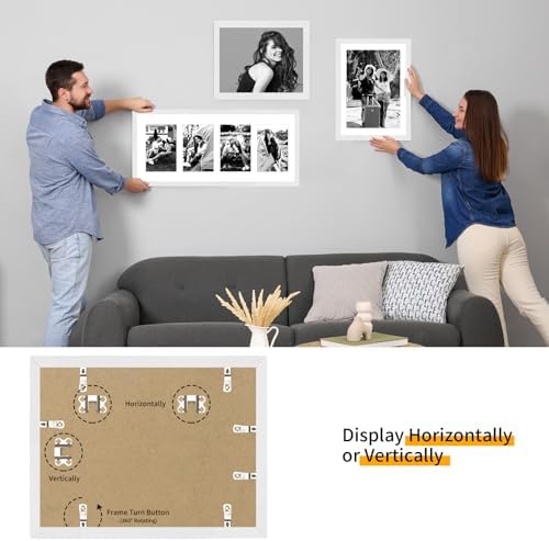 puthiac 20x24 Solid Oak Wood Picture Frame, White, 1 Pack - Image 4