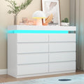 Gyfimoie 8 Drawer Dresser with Power Outlet, Modern Dresser with LED Light by Gyfimoie