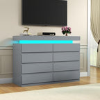 Gyfimoie 8 Drawer Dresser with Power Outlet, Modern Dresser with LED Light - Image 6