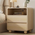 Lulive Night Stand, Bedside End Table with Charging Station, Natural by Lulive