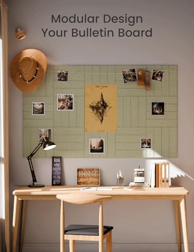 Fluxynara Felt Bulletin Board & Cork Board Alternative, Sage - Image 5