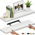 Ballucci Floating Shelves for Wall, 36" Wood Wall Shelf Set of 2, with Invisible Brackets for Bathroom, Living Room, Bedroom, Kitchen, Nursery, 8" Deep, White by Ballucci