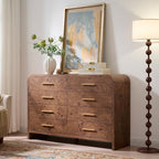 Curved Drawer Dresser for Bedroom with 8 Drawers, 54'' Wide Chest of Drawer by TheBeautyofRusticRefined
