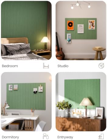 Fluxynara 36" x 24" Large Felt Bulletin Board, Moss Green - Image 7