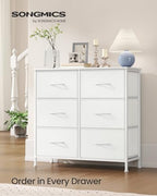 SONGMICS Dresser for Bedroom, Tall Dresser with 6 Fabric Drawers - Image 3