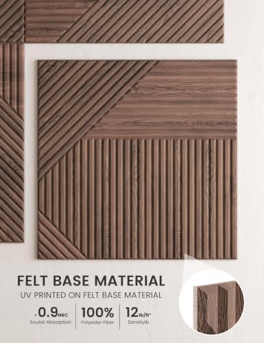 Fluxynara 6-Pack Felt Bulletin Board,Walnut Diamond Chevron-1 - Image 3