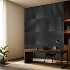 Art3d 12-Pack Acoustic Wood Slat Panel & Ceiling Tile, 2 x 2 ft, Blackwood - Image 3