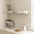 Ballucci Floating Shelf, 48" Wood Wall Shelf with Invisible Brackets for Bathroom, Living Room, Bedroom, Kitchen, Nursery, 8" Deep, Rustic Gray - Image 3