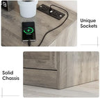 Fameill Dresser for Bedroom, 6 Drawer Wide Dresser Organizer with Charging Station, Tall Dresser for Hallway, Wood Dresser with Metal Handles, Ash Grey - Image 3