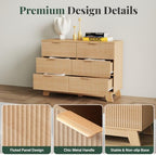 6 Drawer Dresser for Bedroom, Fluted 39.4" Wide Chest of Drawers - Image 6