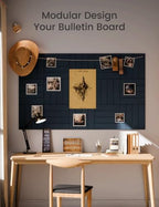 Fluxynara 48" x 36" Large Felt Bulletin Board, Carbon Blue - Image 6