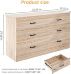 Bigbiglife Dresser for Bedroom, 6 Drawer Double Dresser, Modern Chest of Drawers with Deep Drawers, TV Stand Large Storage Organizer for Living Room, Closet (Light Oak) - Image 3