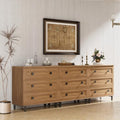FENSULN Modern Dresser for Bedroom with 9 Drawers, 3 in 1 Wooden Chest of Drawers with Organizer Storage for Bed Room,Livingroom Hallway Oak by FENSULN