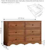 Chrangmay Modern Chest of Drawers with 6 Drawers,Deep Drawers,Clothes Organizer,Large Storage Cabinet for Living Room, Bedroom,Hallway,with Anti-Tipping Device, Brown - Image 3