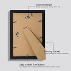 Hongkee 8x12 Picture Frame Set of 4, Made of Glass and Rustic Black Wooden Frame - Display 6x8 Picture with Mat or 8 x 12Poster Without Mat, 8 by 12 Photo for Wall or Tabletop - Image 3