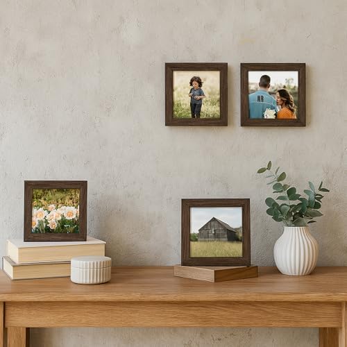 puthiac 6x6 Solid Oak Wood Picture Frame, Walnut, 1 Pack - Image 5