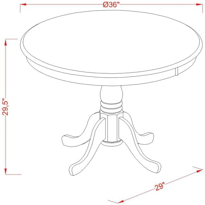 East West Furniture ANVA3-OAK-C 3 Piece Kitchen Table Set - Image 8