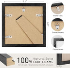 puthiac 6x6 Solid Oak Wood Picture Frame, Black, 1 Pack - Image 3