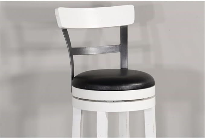 Pemberly Row Set of 3 White/Brown Wood Bar Unit and 2 Swivel Barstool - Image 9