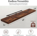 48" Rustic Brown Floating Shelves 12inch Deep Wall Shelf, Set of 1 - Image 2