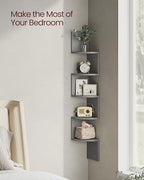 VASAGLE Corner Shelf Wall Mount, 5-Tier Floating Corner Bookshelf - Image 4
