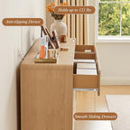 AVZEAR Modern 9 Drawer Dresser for Bedroom, 63" Wide Wooden Dresser Chest of Drawers, Handle Free & Curved Profile Design, Mid Century Closet Clothes Storage Organizer for Living Room, Natural - Image 5