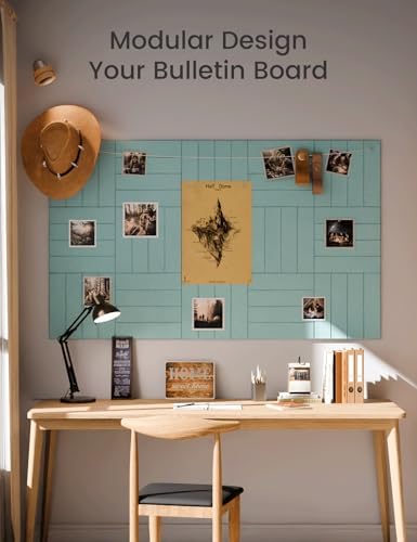 Fluxynara Felt Bulletin Board & Cork Board Alternative, Aqua Blue - Image 5