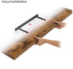 Ballucci Floating Shelves, 36" Long Wall Shelf, Set of 3, Wood Floating Shelves for Wall, Decorative Wall Shelves for Home Office, Living Room, Room Décor, 8" Deep, Set of 3, Rustic Brown - Image 3