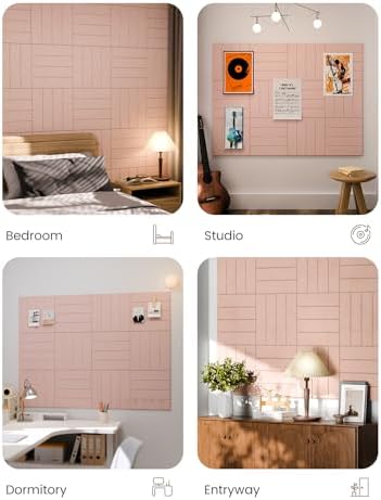 Fluxynara Felt Bulletin Board & Cork Board Alternative, Pink - Image 6