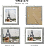 Hongkee 10x12 Picture Frame Set of 4, Made of Real Glass and Grey Frame - Display Picture 8x10 with Mat or 10x12 Without Mat, 10 by 12 Photo for Wall Mounting - Image 2